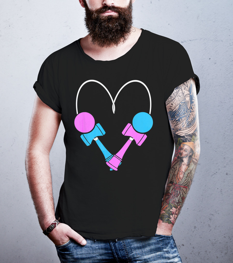 Kendama Love Trick Partners Vale Heart Shaped T-Shirt