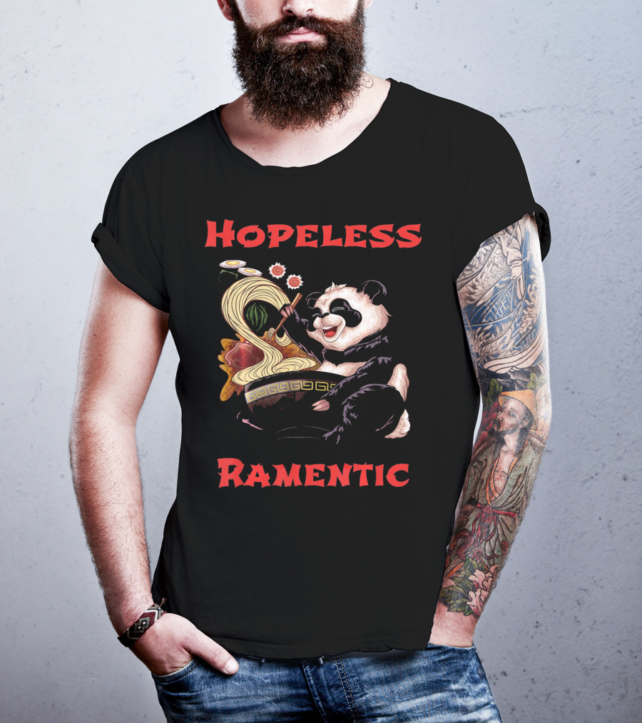 Hopeless Ramentic Panda Enjoying Noodles T-Shirt