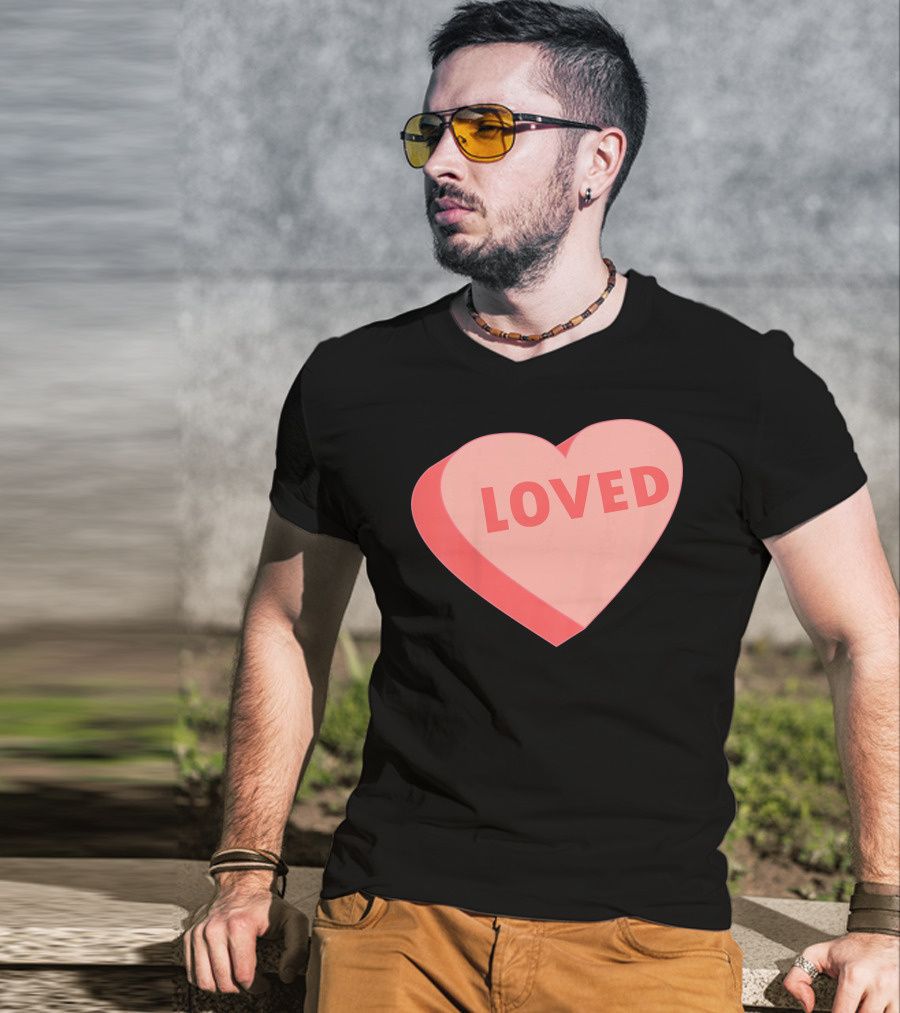 Kids Valentines Day Candy Heart Loved T-Shirt