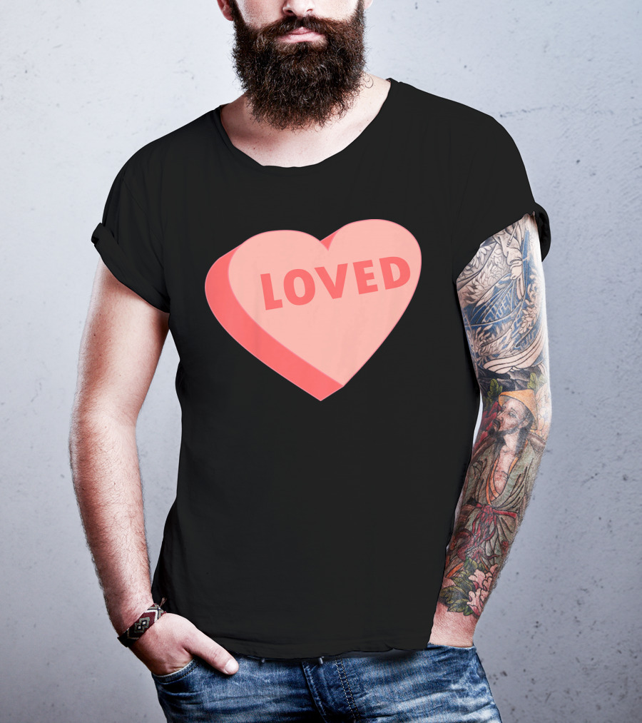 Kids Valentines Day Candy Heart Loved T-Shirt