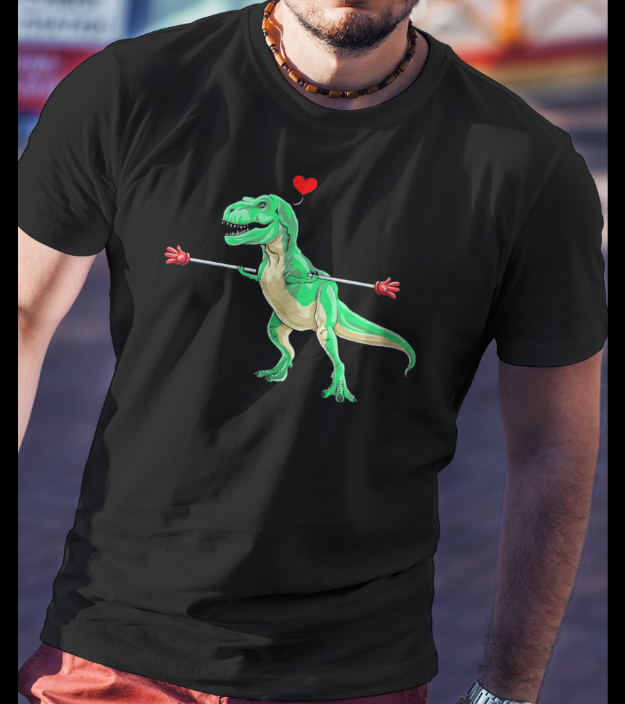 Kids Valentines Day Dinosaur Heart Arms Love T-Shirt