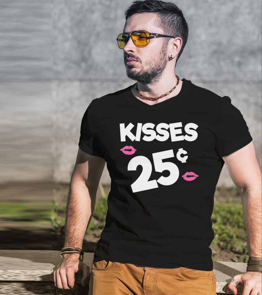 Kisses 25 Cents Kids Valentines Funny T-Shirt