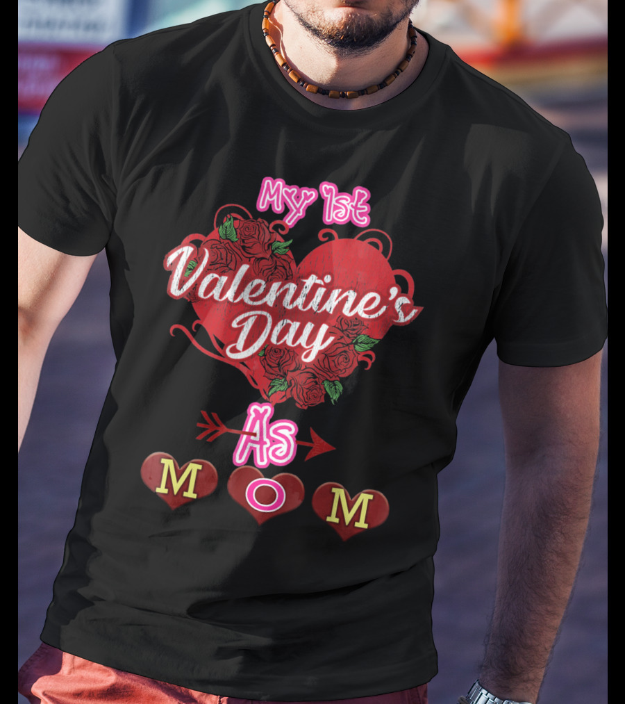 My 1st Valentine's Day As Mom Baby Girl T-Shirt