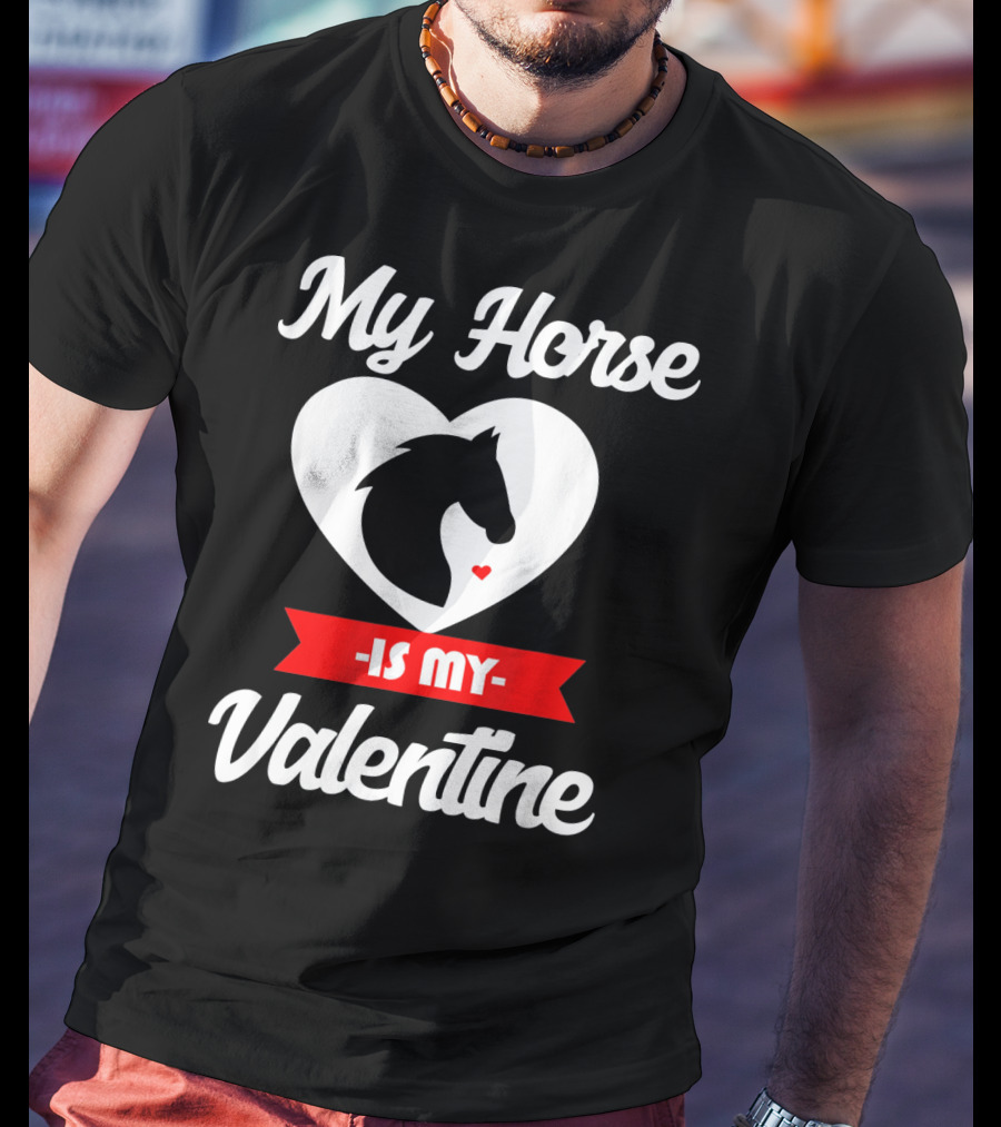My Horse Is My Valentine Heart Silhouette Cowgirl Cowboy T-Shirt