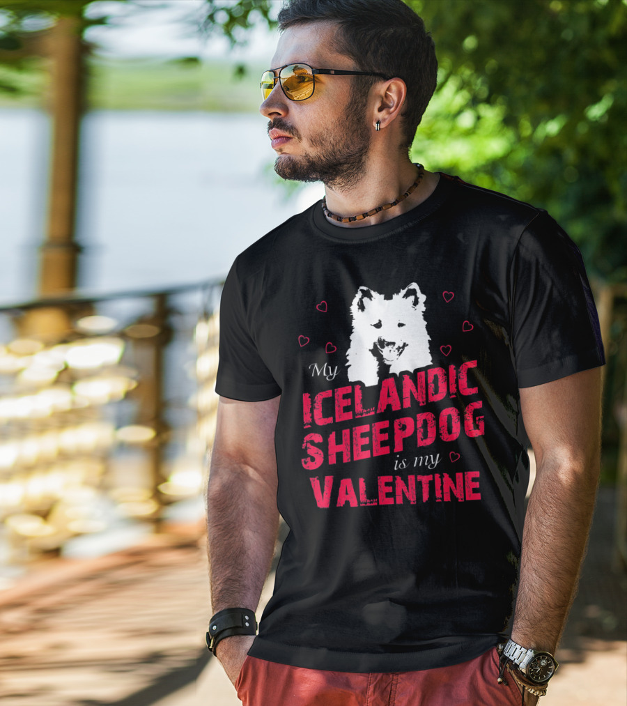 My Icelandic Sheepdog Is My Valentine With Heart T-Shirt