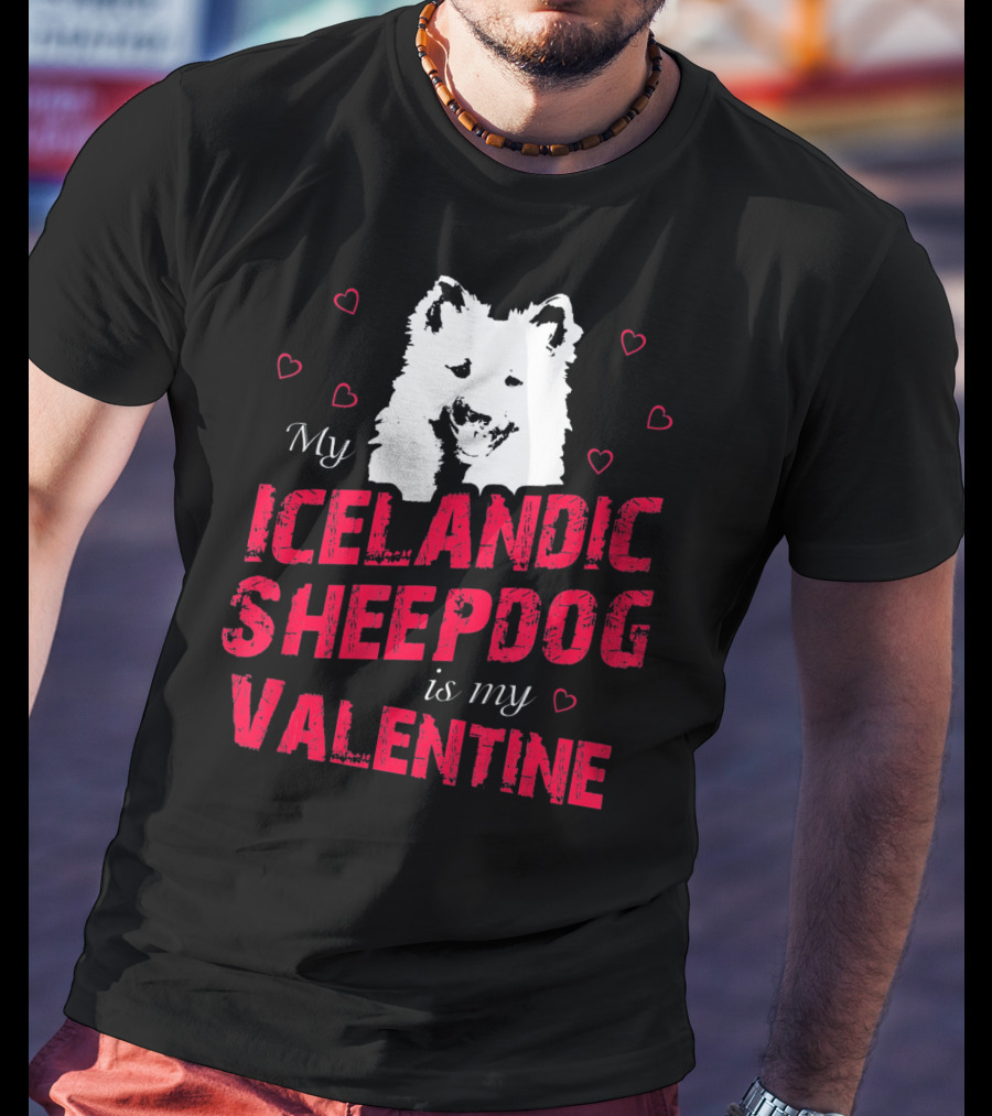 My Icelandic Sheepdog Is My Valentine With Heart T-Shirt
