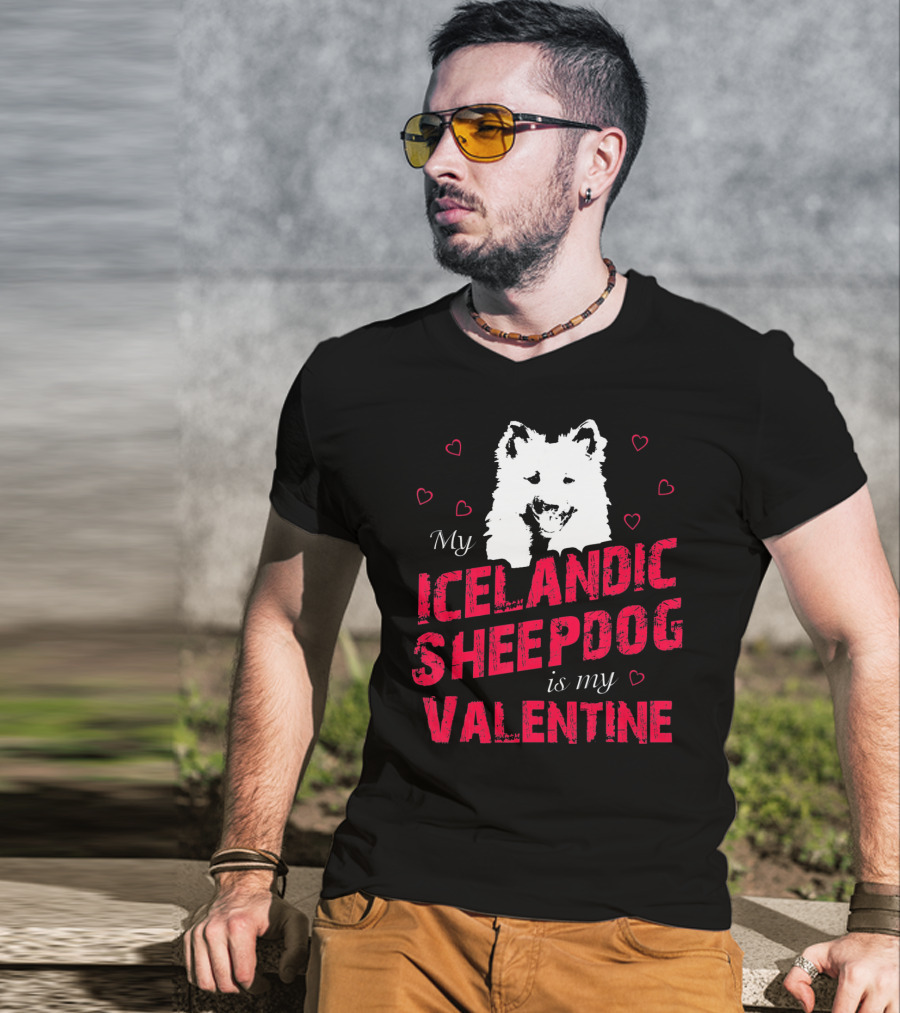 My Icelandic Sheepdog Is My Valentine With Heart T-Shirt