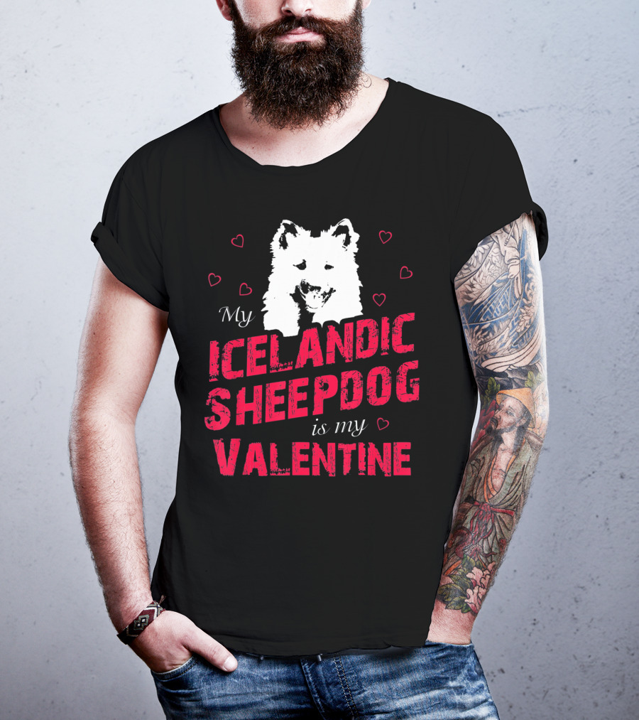 My Icelandic Sheepdog Is My Valentine With Heart T-Shirt
