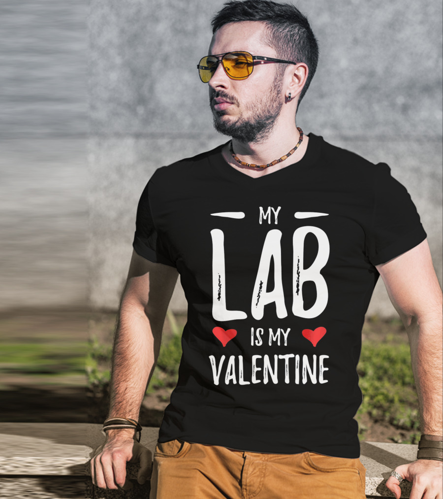 My Lab Is My Valentine Hearts T-Shirt