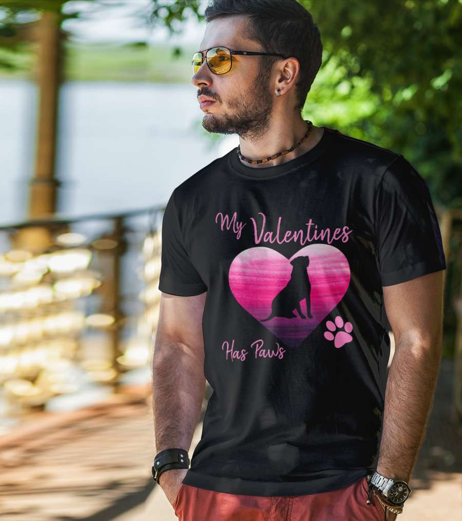 My Valentines Has Paws Labrador Retriever Dog Valentine's Day T-Shirt