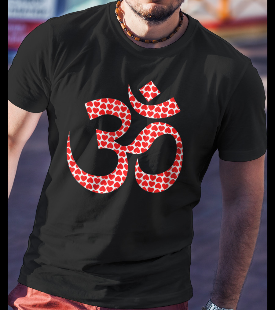 Om Heart Pattern Symbol Yoga T-Shirt