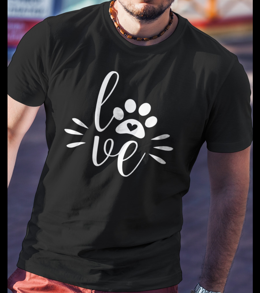 Love Paws Heart Cat T-Shirt