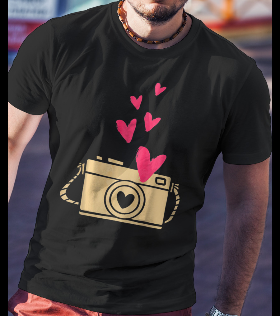 Love Camera Hearts Valentine's Day Photographers T-Shirt