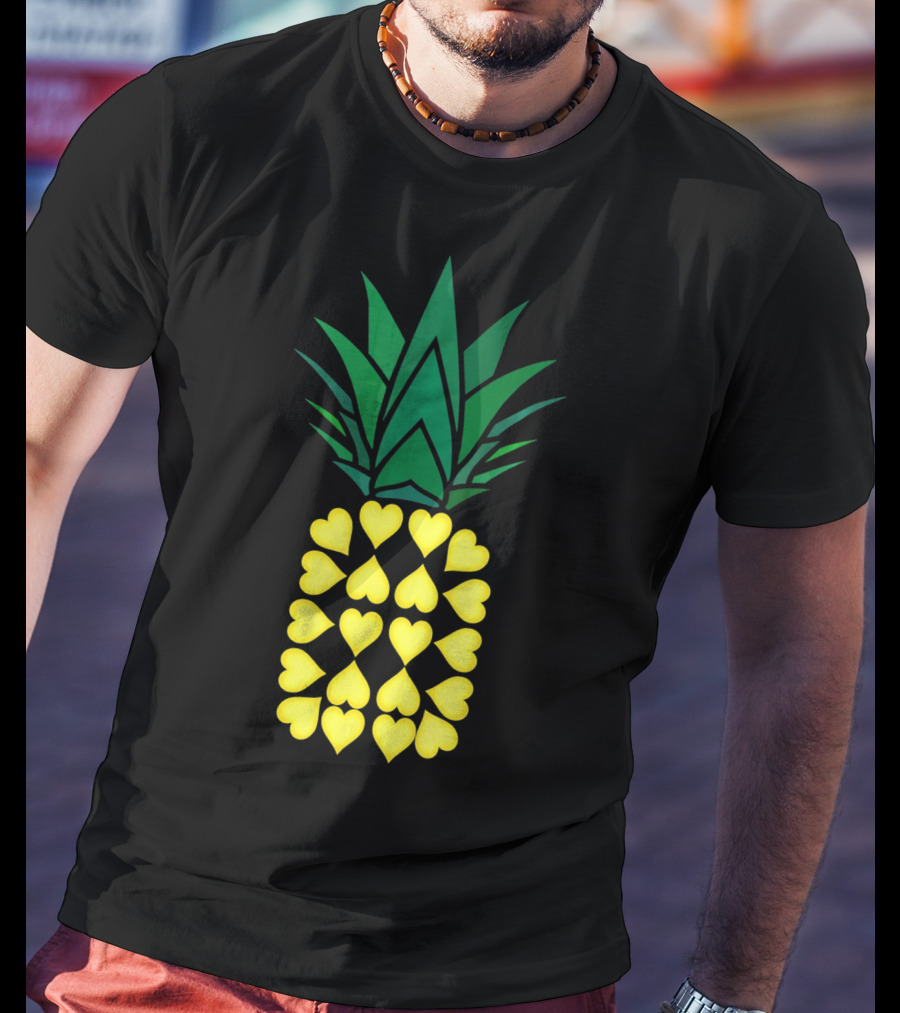 Pineapple Heart Pattern Valentine Day T-Shirt