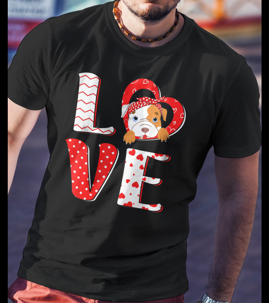 LOVE Pittie Mom For Pitbull Dog Lovers T-Shirt