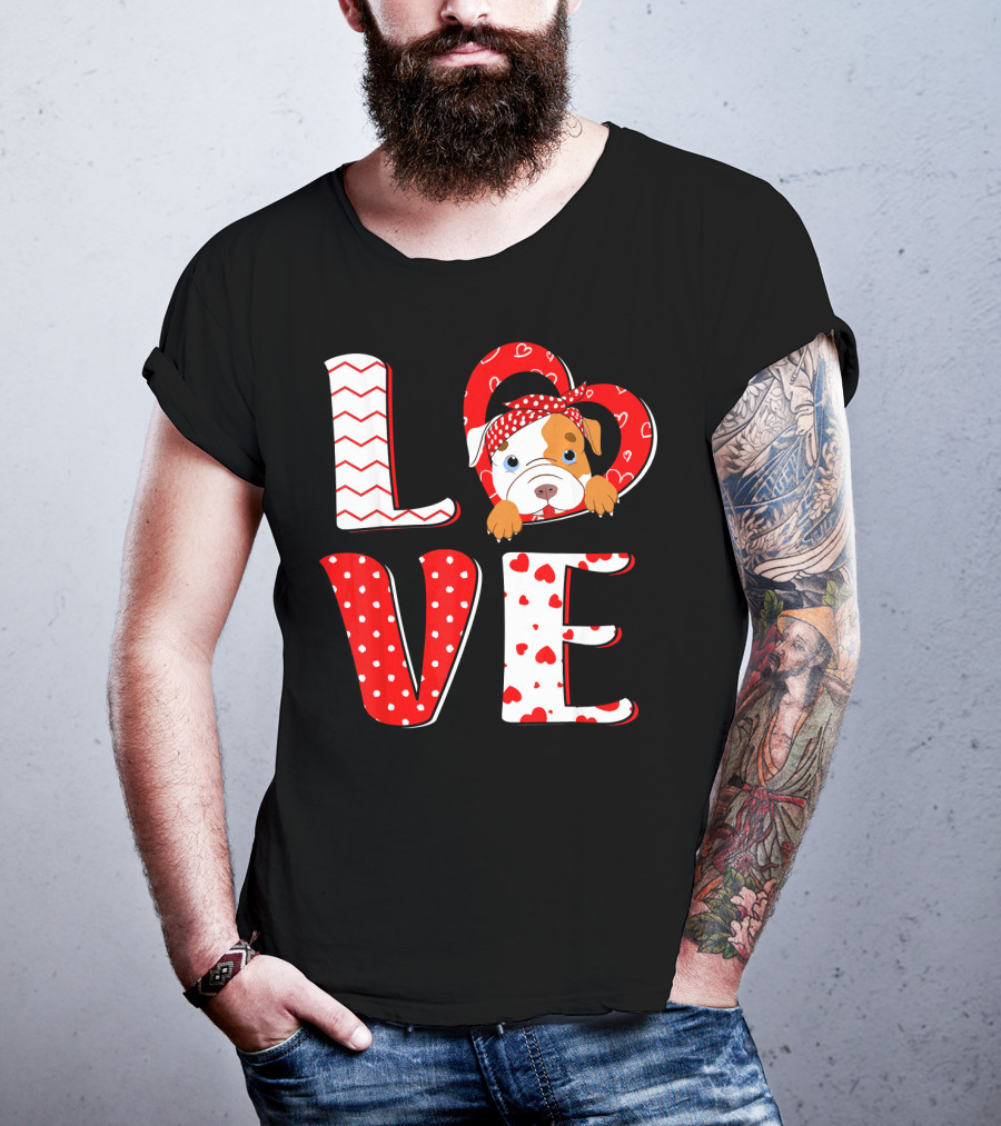 LOVE Pittie Mom For Pitbull Dog Lovers T-Shirt