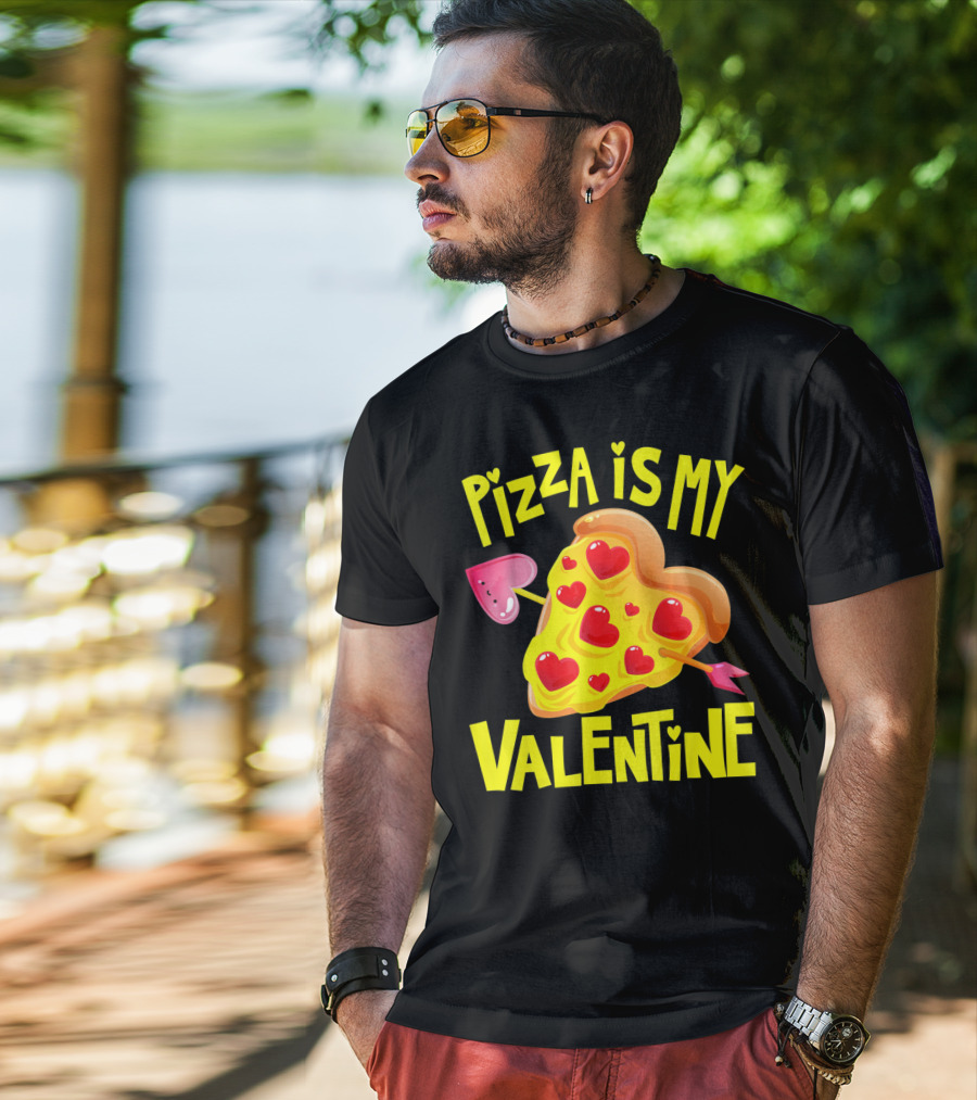 Valentine Pizza Love Hearts Arrow T-Shirt