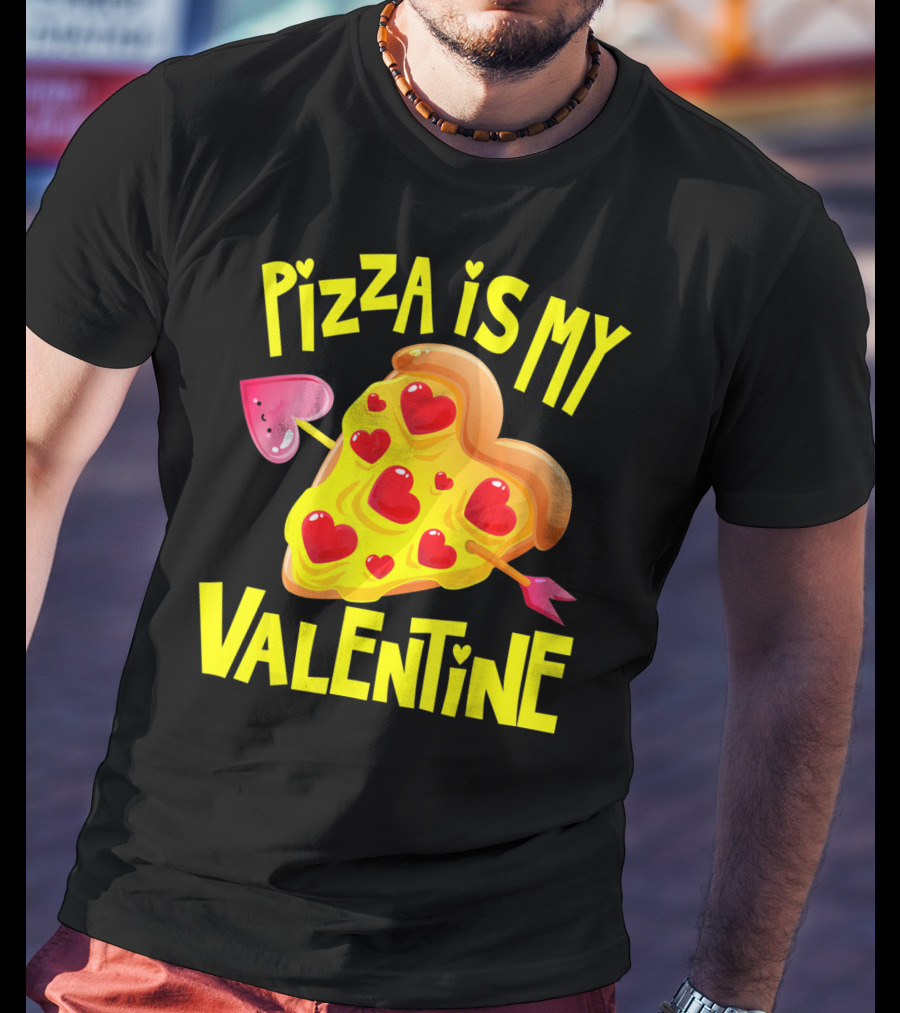 Valentine Pizza Love Hearts Arrow T-Shirt