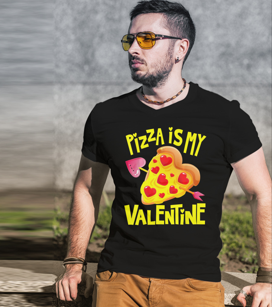 Valentine Pizza Love Hearts Arrow T-Shirt