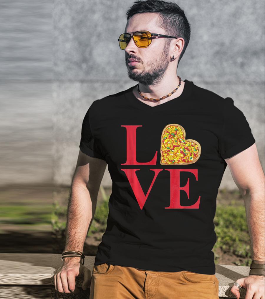 Love Pizza Heart Valentines Day Pizza Lover T-Shirt