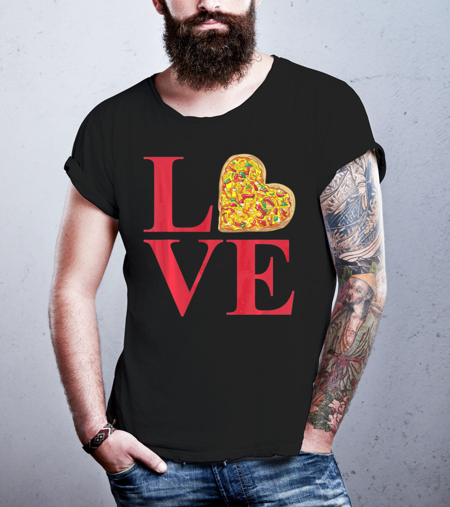 Love Pizza Heart Valentines Day Pizza Lover T-Shirt