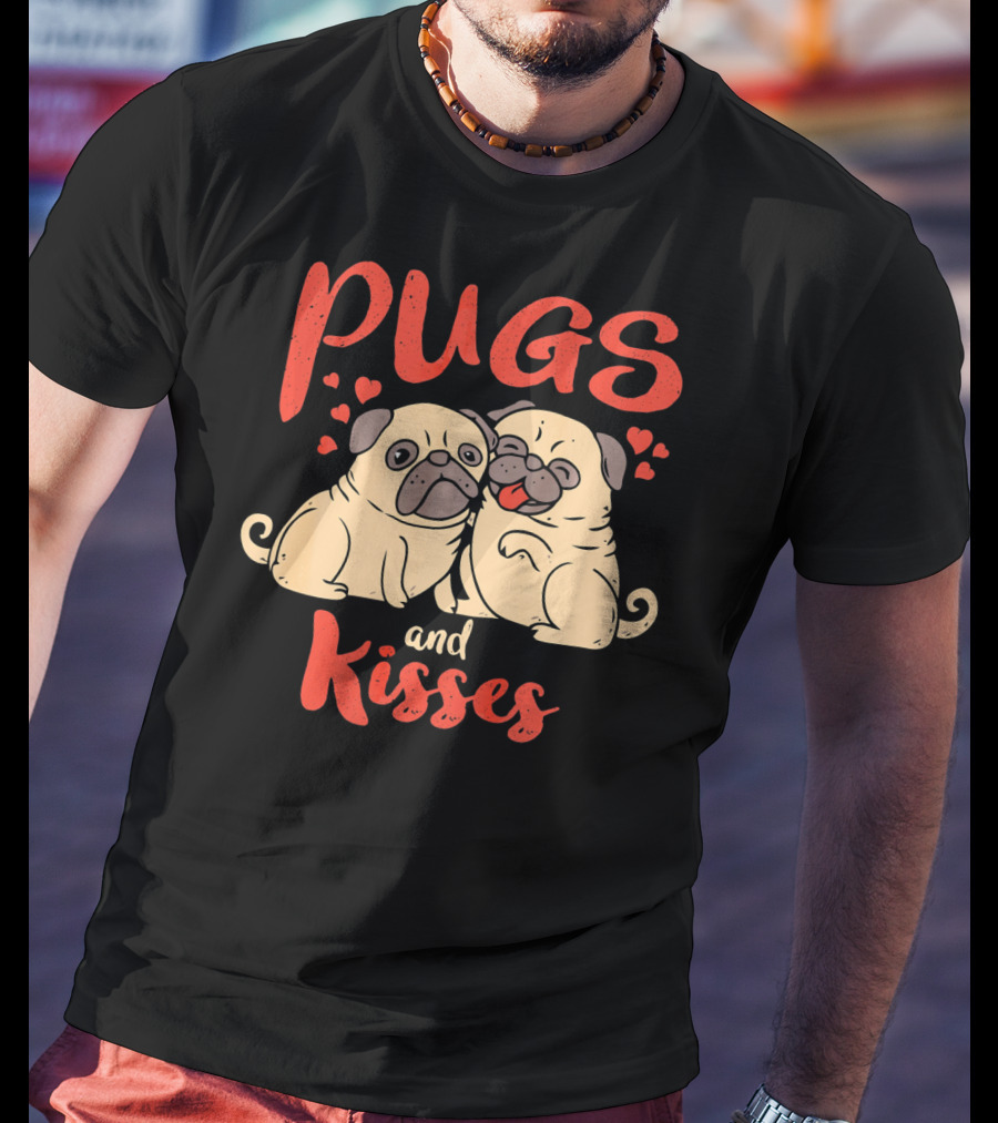 Pugs And Kisses Heartwarming Dog Love With Adorable Pugs T-Shirt