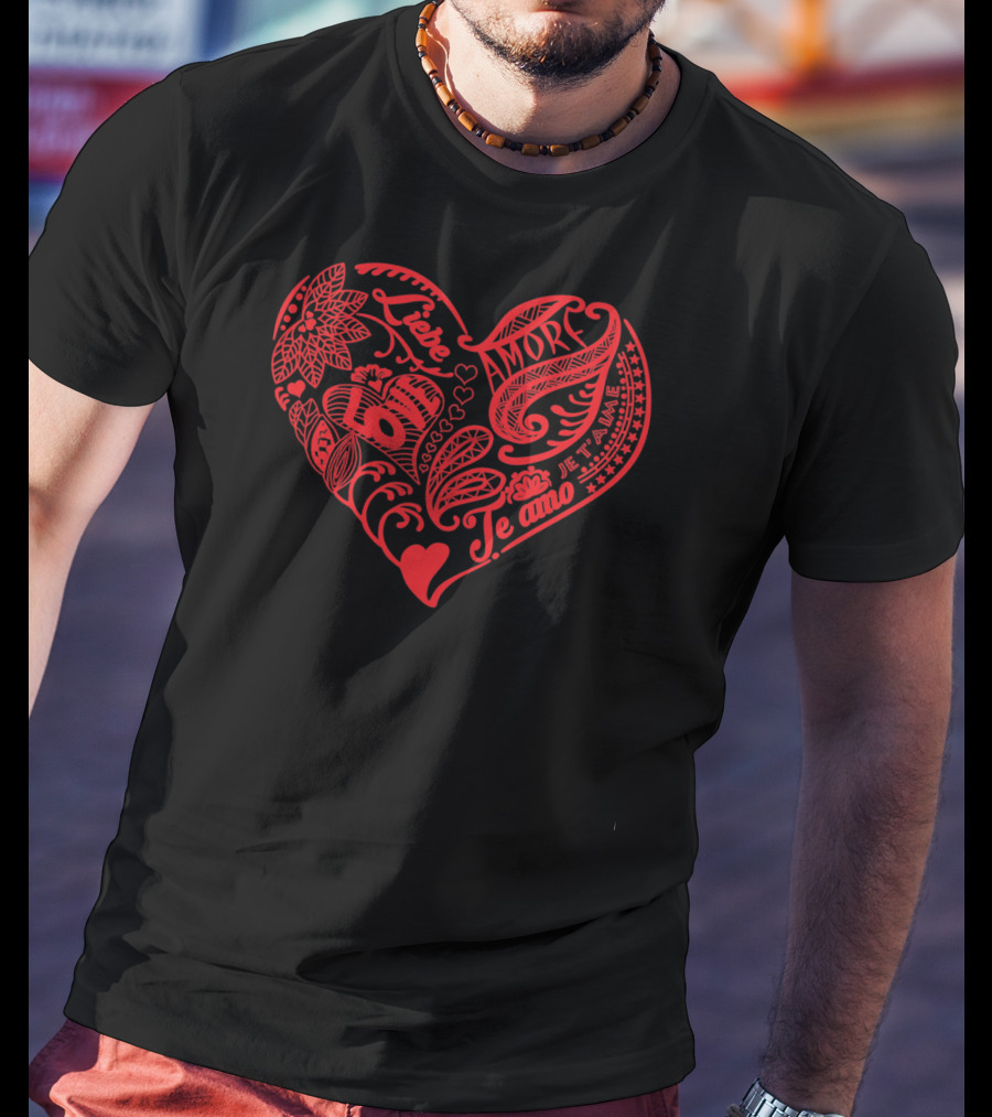 Red Heart Liebe Amor Love Te Amo Am T-Shirt