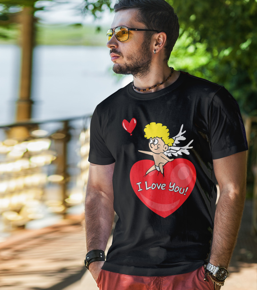 I Love You Romantic Valentine's Day Cupid Heart T-Shirt