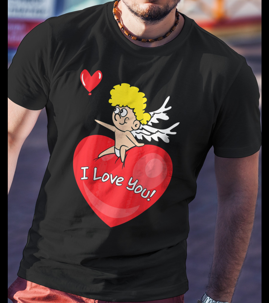 I Love You Romantic Valentine's Day Cupid Heart T-Shirt