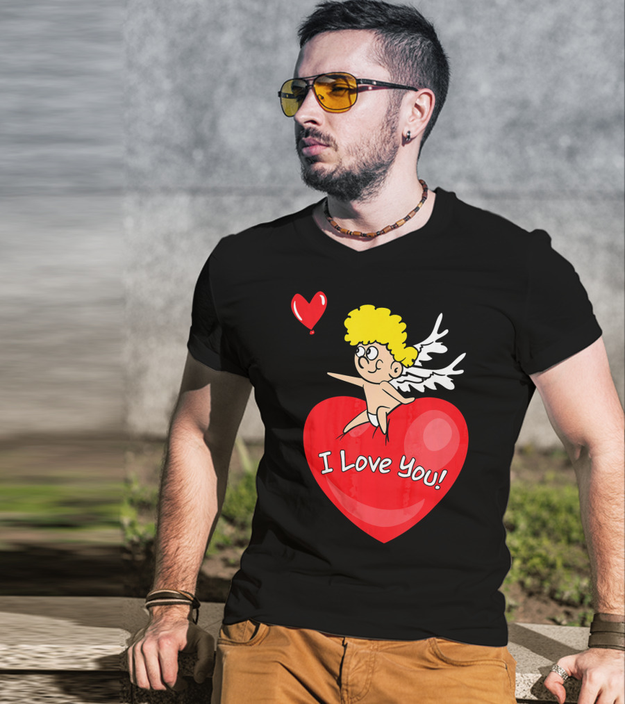 I Love You Romantic Valentine's Day Cupid Heart T-Shirt