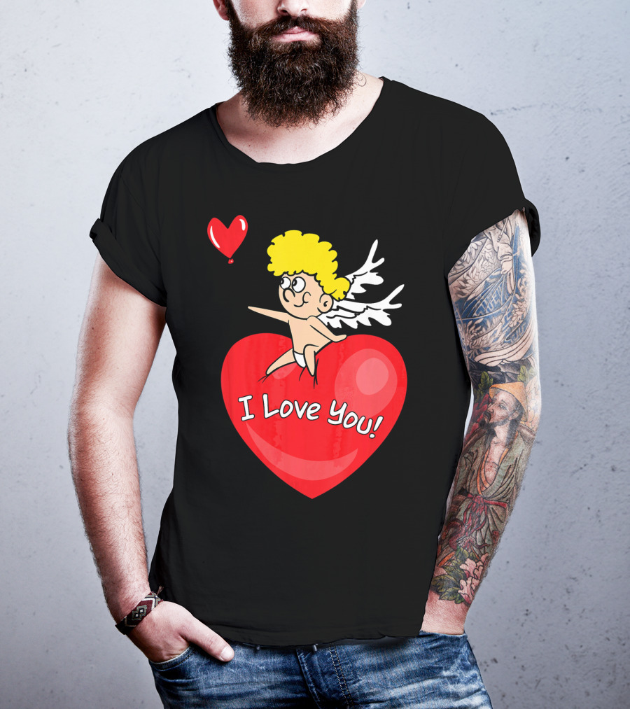 I Love You Romantic Valentine's Day Cupid Heart T-Shirt