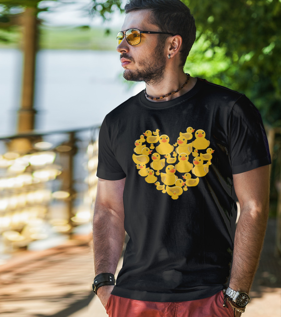 Rubber Duck Valentine Heart Quack Valen T-Shirt