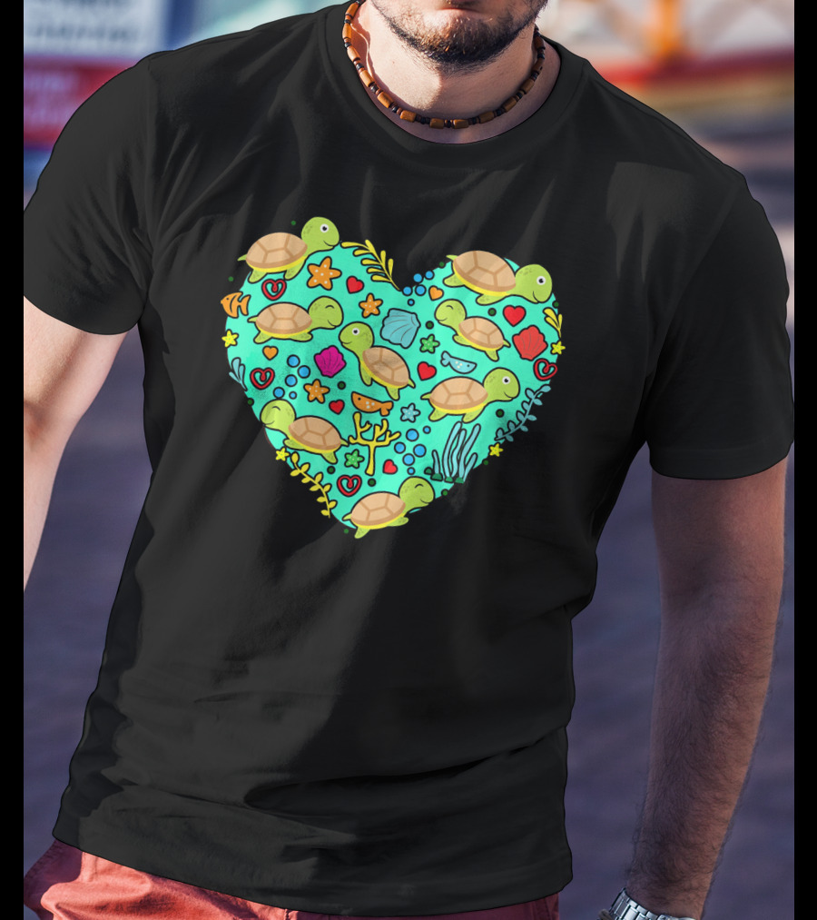 Sea Turtle Heart Valentine's Day T-Shirt