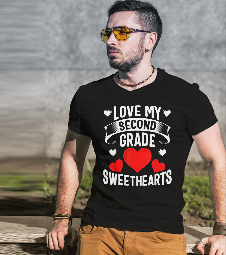 Love My Second Grade Sweethearts Hearts T-Shirt