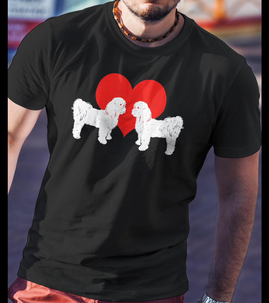 Valentines Shitzu Heart Duo T-Shirt