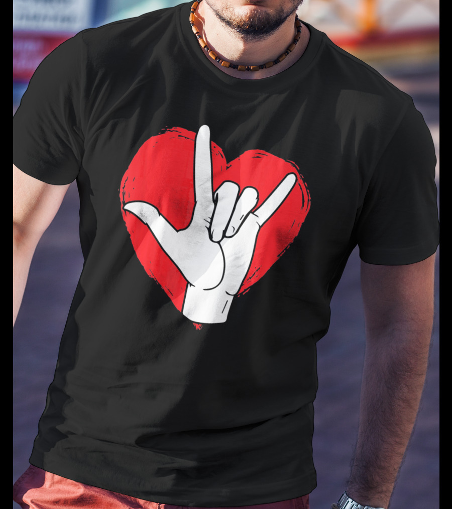 Sign Language I Love You ASL Heart Valentine's Gesture T-Shirt