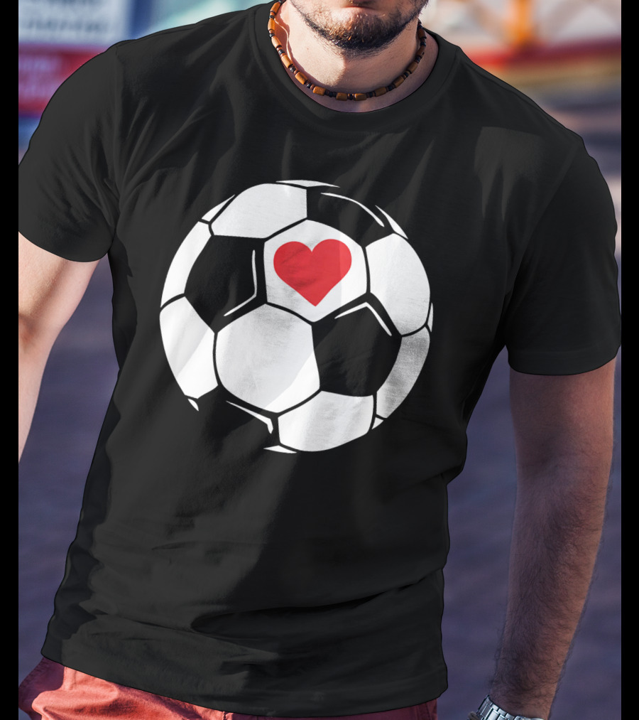 Soccer Valentines Day Heart In Soccer Ball T-Shirt