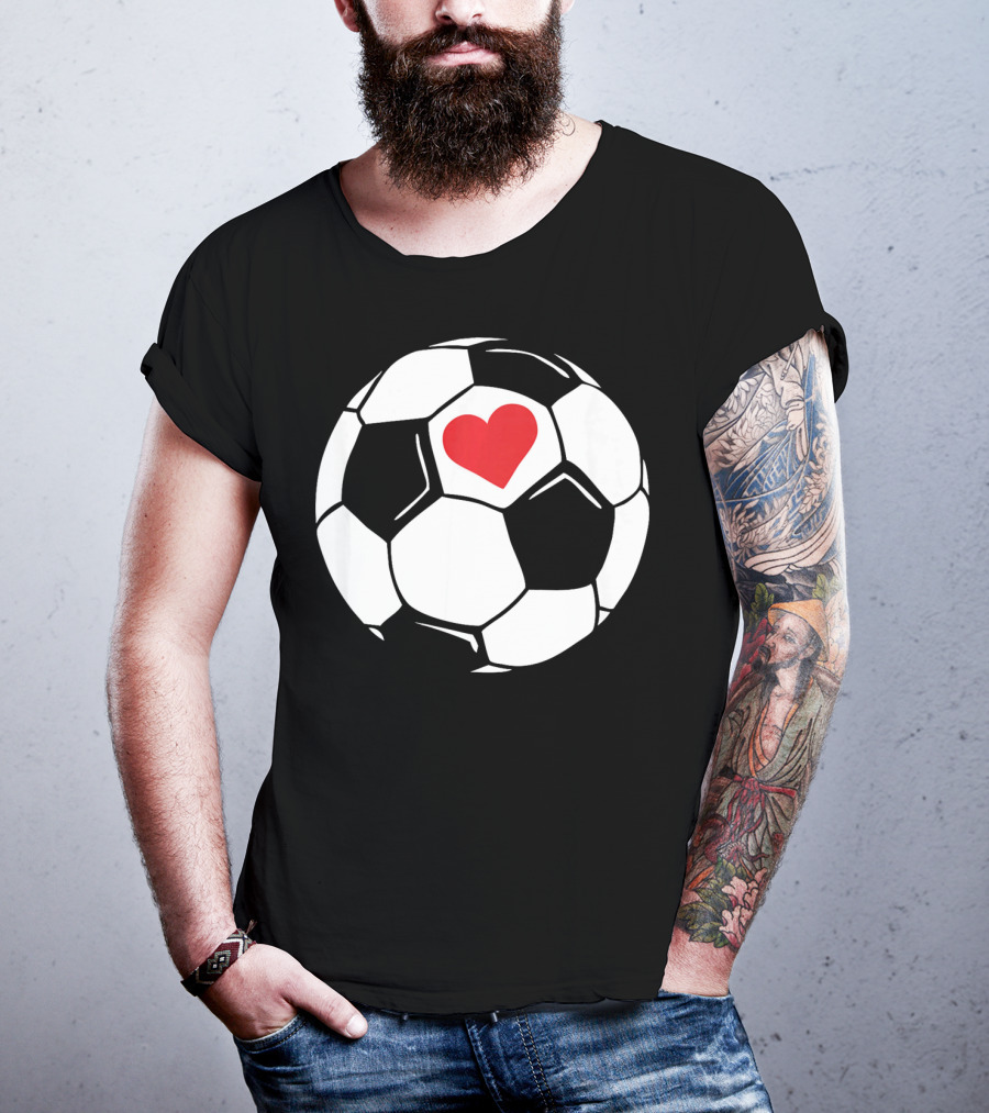 Soccer Valentines Day Heart In Soccer Ball T-Shirt