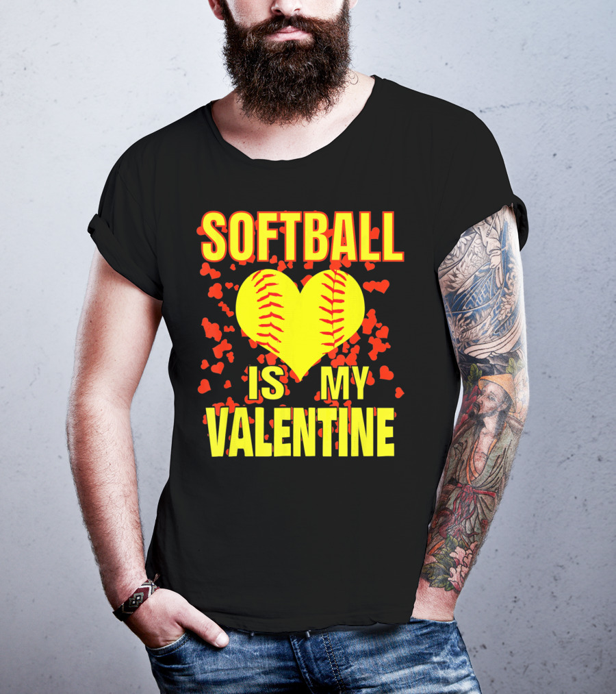 Softball Is My Valentine T-Shirt