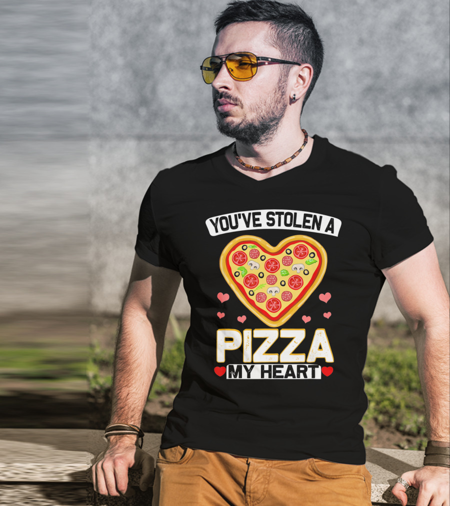 You've Stolen A Pizza My Heart Valentine's Day Hearts T-Shirt