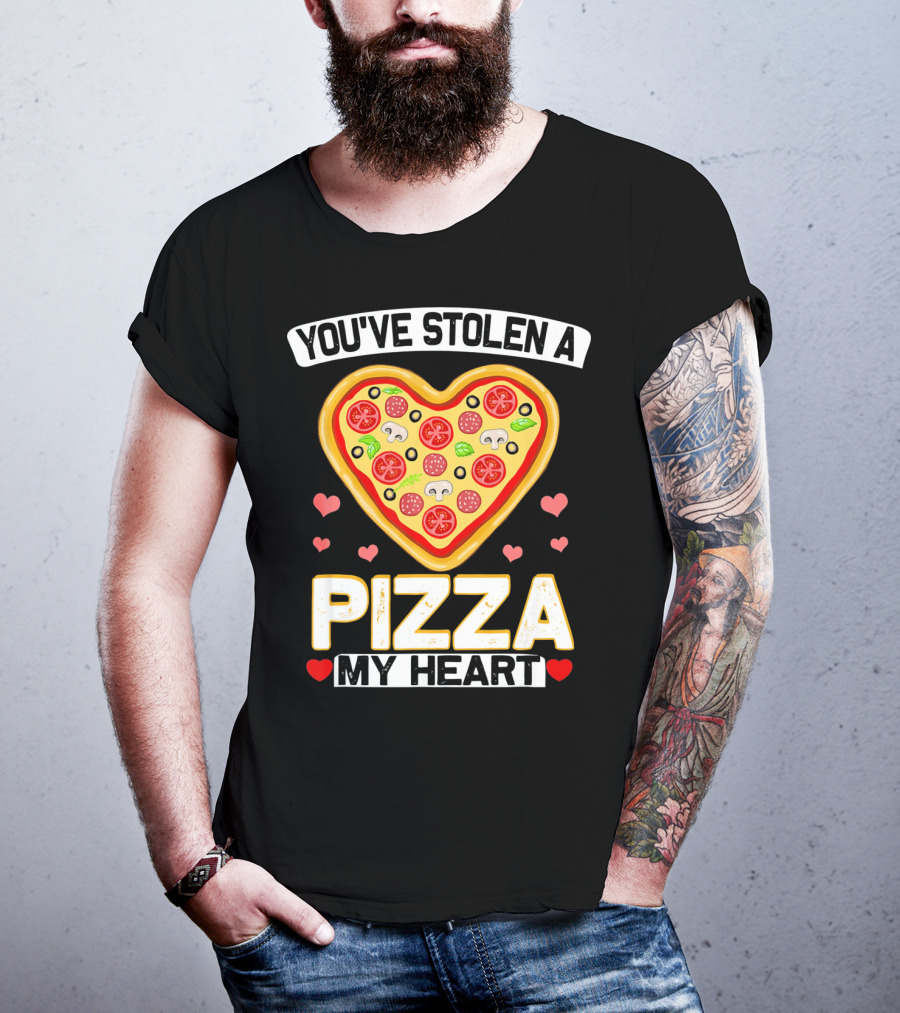 You've Stolen A Pizza My Heart Valentine's Day Hearts T-Shirt