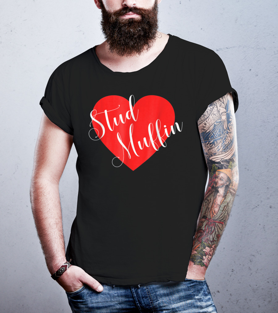 Stud Muffin Retro Vintage Valen Heart T-Shirt