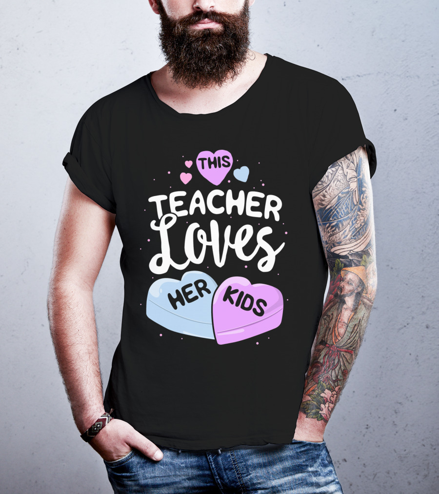 This Teacher Loves Her Kids Hearts T-Shirt