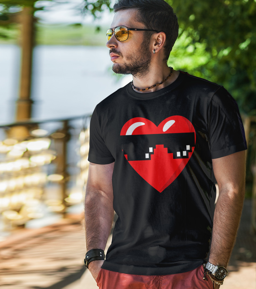 Thug Heart With Sunglasses Funny Meme Style Men Women Youth T-Shirt