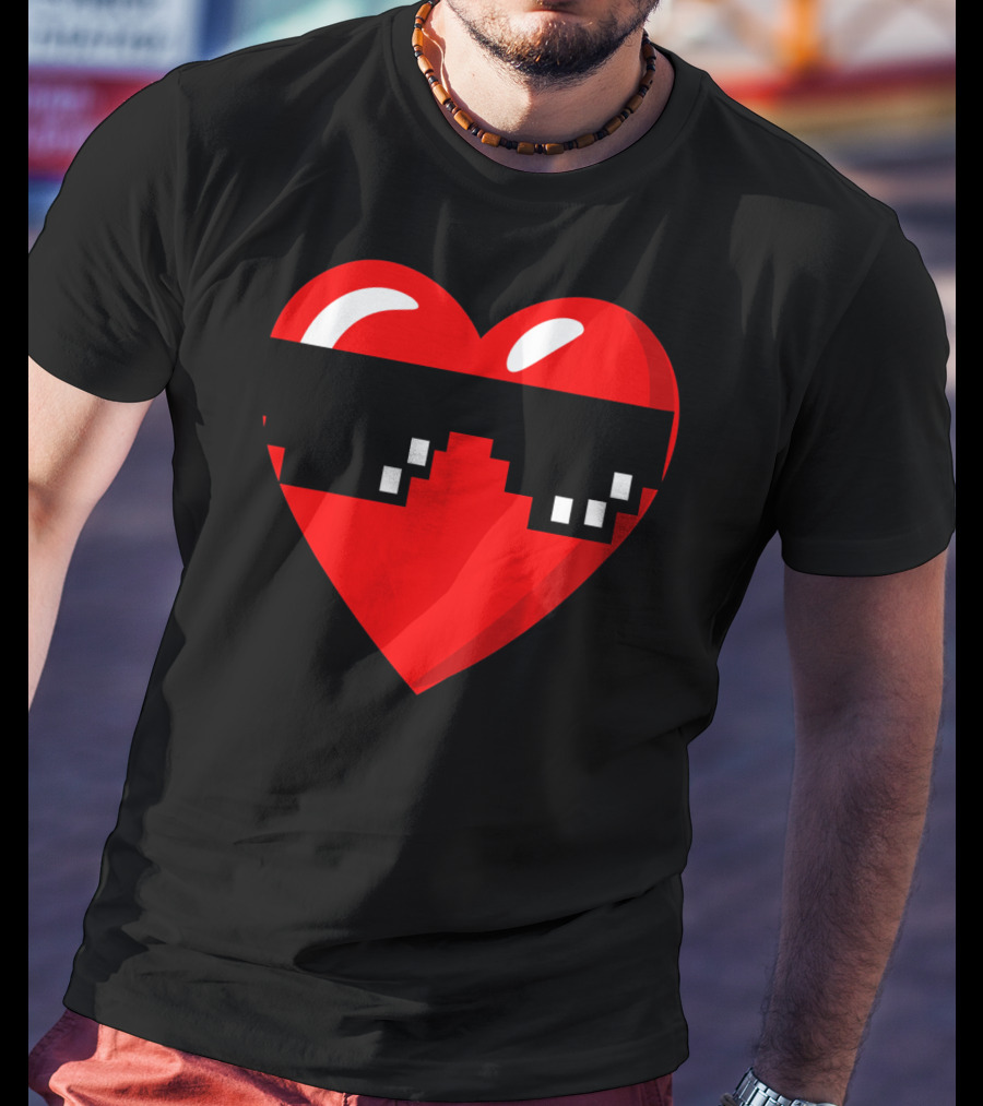 Thug Heart With Sunglasses Funny Meme Style Men Women Youth T-Shirt