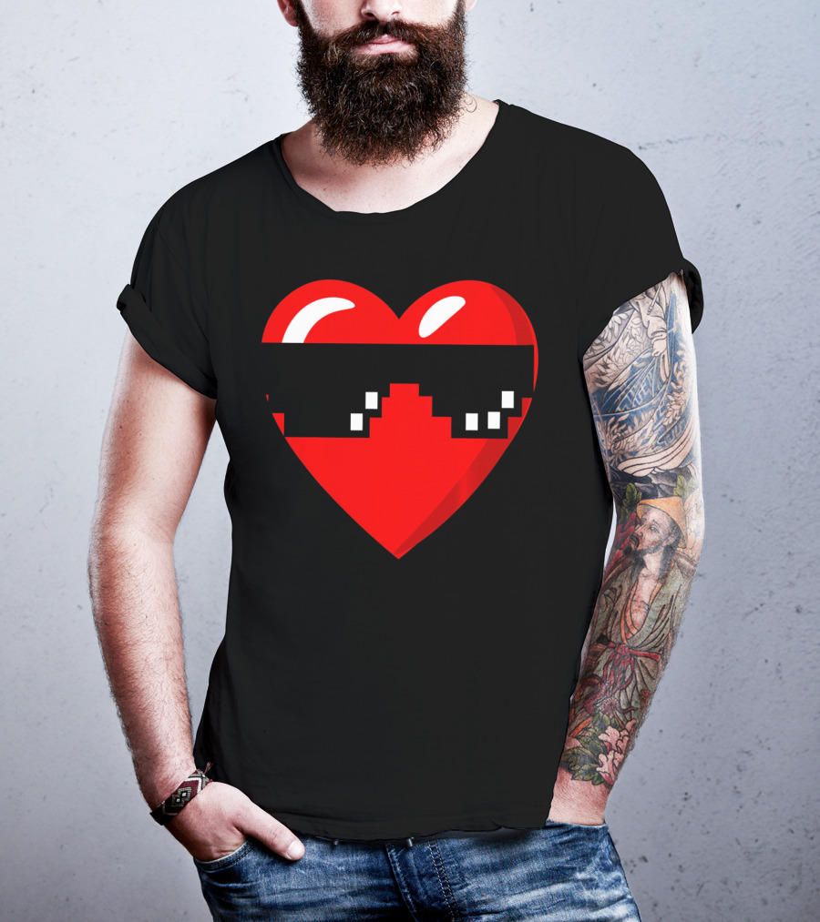 Thug Heart With Sunglasses Funny Meme Style Men Women Youth T-Shirt