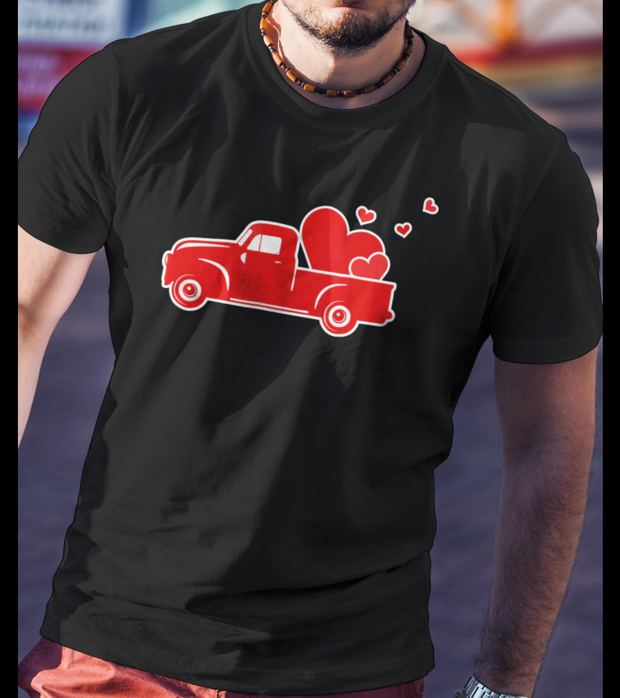 Toddler Boy Heart Truck Valentine T-Shirt