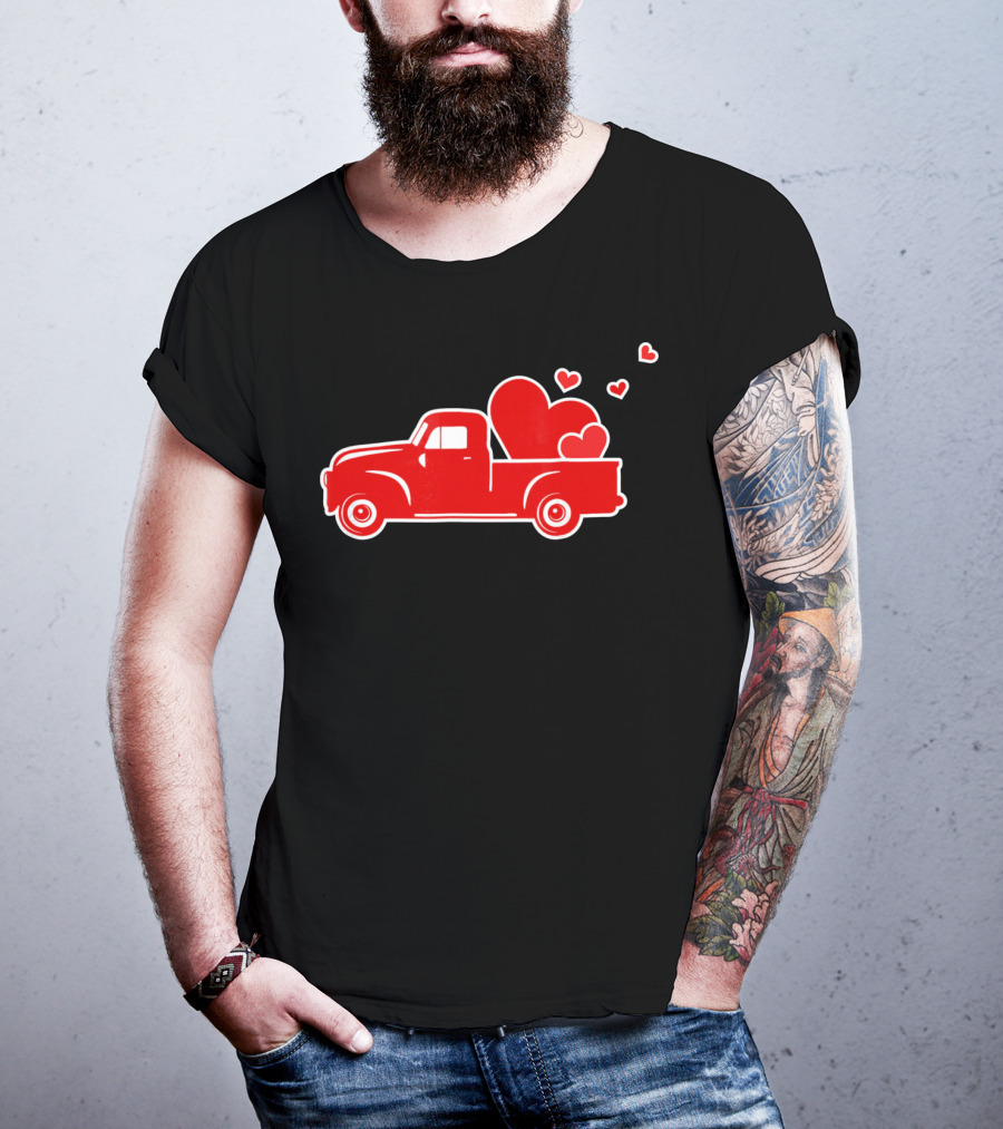 Toddler Boy Heart Truck Valentine T-Shirt