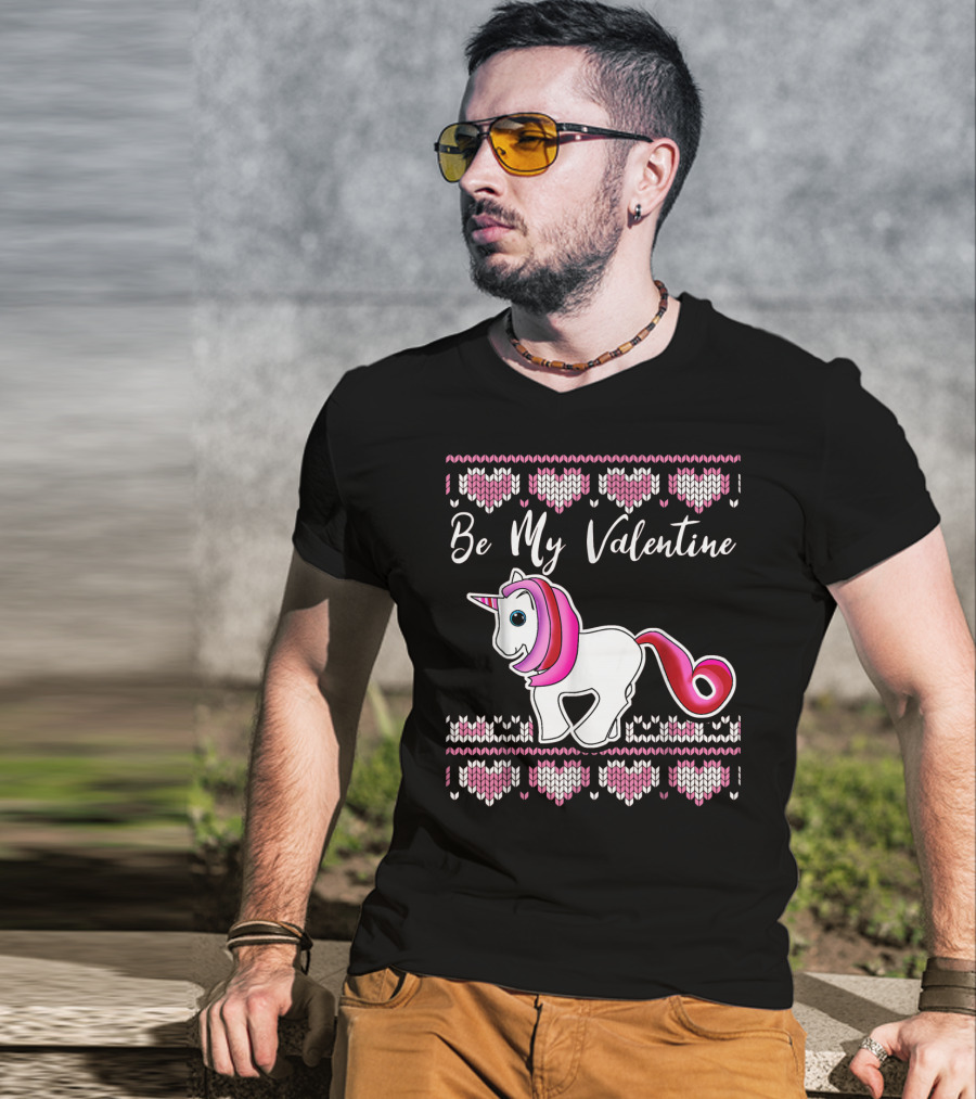 Ugly Valentines Day Unicorn Be My Valentine T-Shirt