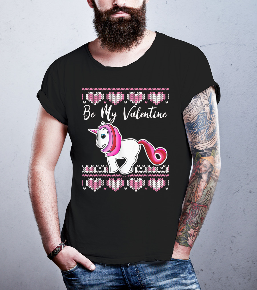 Ugly Valentines Day Unicorn Be My Valentine T-Shirt